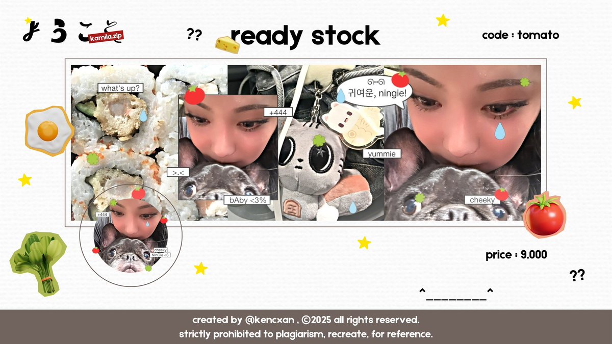 help retweet? ありがとう! 🍅 — #zonauang

hai, aku ready stock layout ningning free retext yang bisa di jemput sekarang juga melalui DM! 👀💧