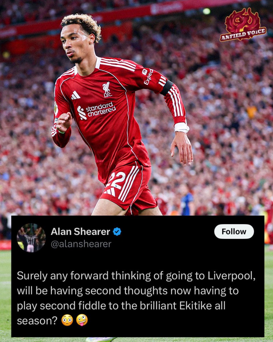Alan Shearer can try to be cocky all he wants, but we’re aiming for Isak too! 🔥 Imagine Ekitike and Isak together—healthy competition, perfect chemistry, and exactly what Liverpool need. This is going to be exciting! 🔴⚡

#Lfc #Ynwa #Epl #Liverpool #Ekitike #Isak #Nufc #Slot