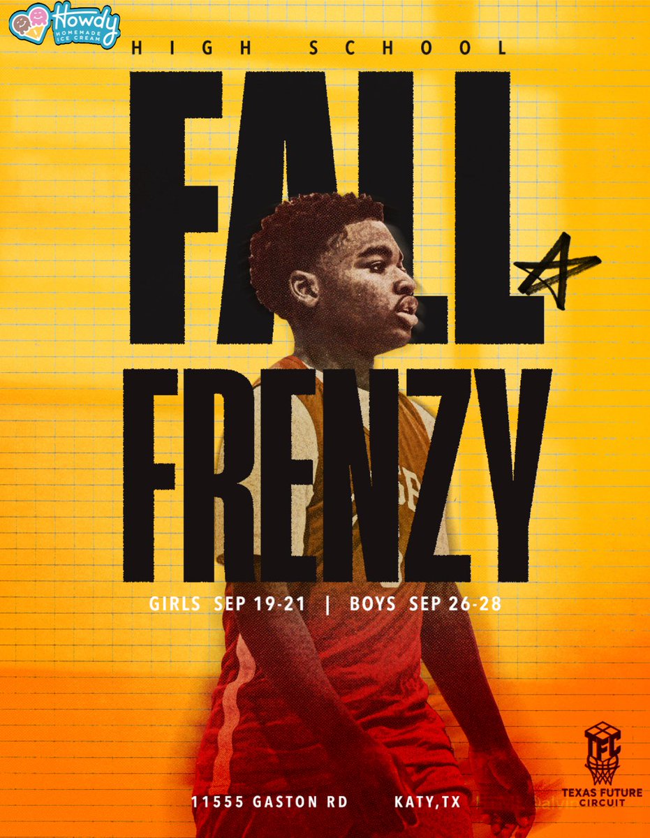 txfuturecircuit's tweet photo. The 2025 Howdy Homemade Ice Cream Fall Frenzy presented by Texas Future Circuit September 26th-28th, 2025.

@howdyhomemade 

@TexasRanked @Top100TalentHS @top100talent @JUCOadvocate @ToddFreed57 @Texan_Live  @Coach_OG_ @_proinsight @HTownHSS https://t.co/d34Ld0TdD9