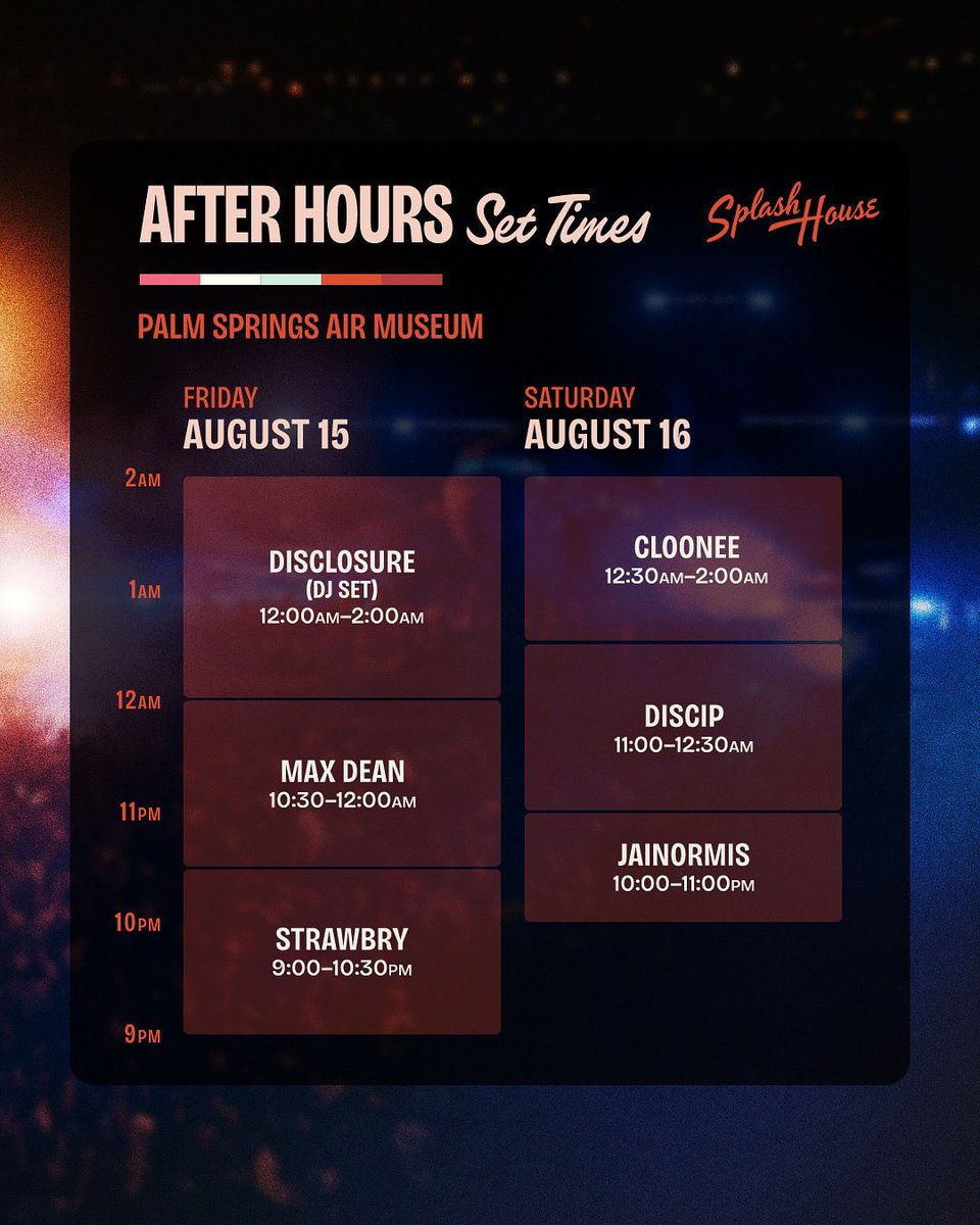 AEGworldwide's tweet photo. Time to do it all again #SplashHouse! ππ₯ Swipe for your weekend 2 set times and save this post for future reference π²
πΈ: @SplashHousePS @goldenvoice https://t.co/GHNxjlkcZ6