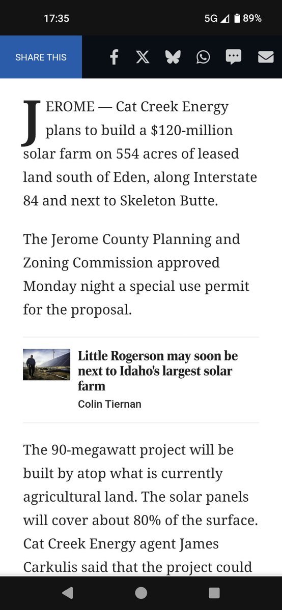 A farm in my community is slated to be turned into a solar "park."