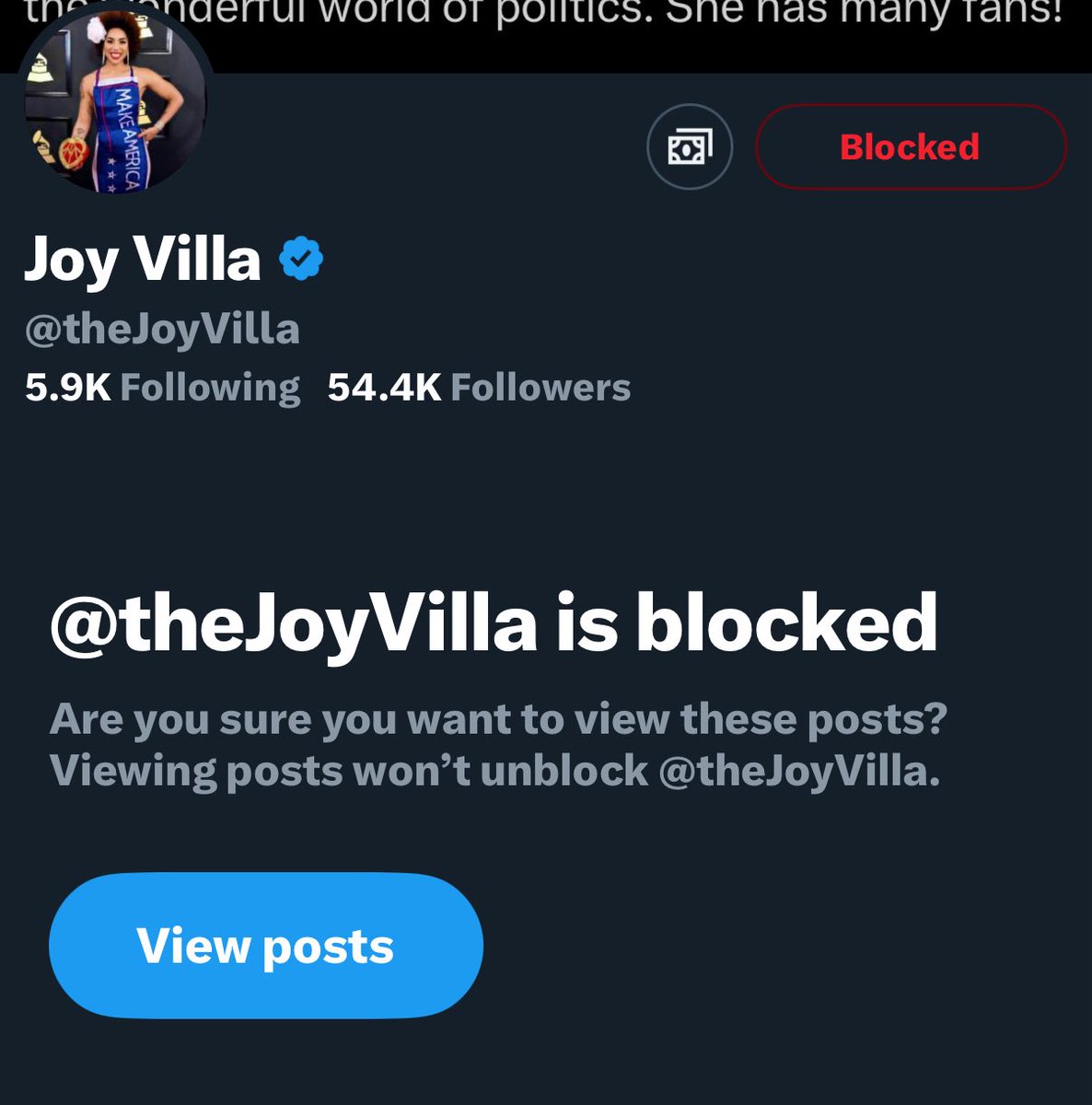 Why she followed me is strange. But she is now blocked! Dont need her toxicity in my life!