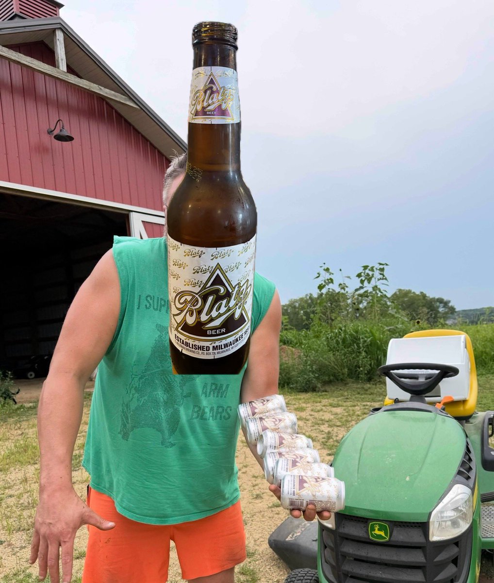 Blatz spread

In honor of fw me Friday &amp; the President of the Brewers hot dog club

Yard work done. Time to turn on the Brewers and have a few Blatz