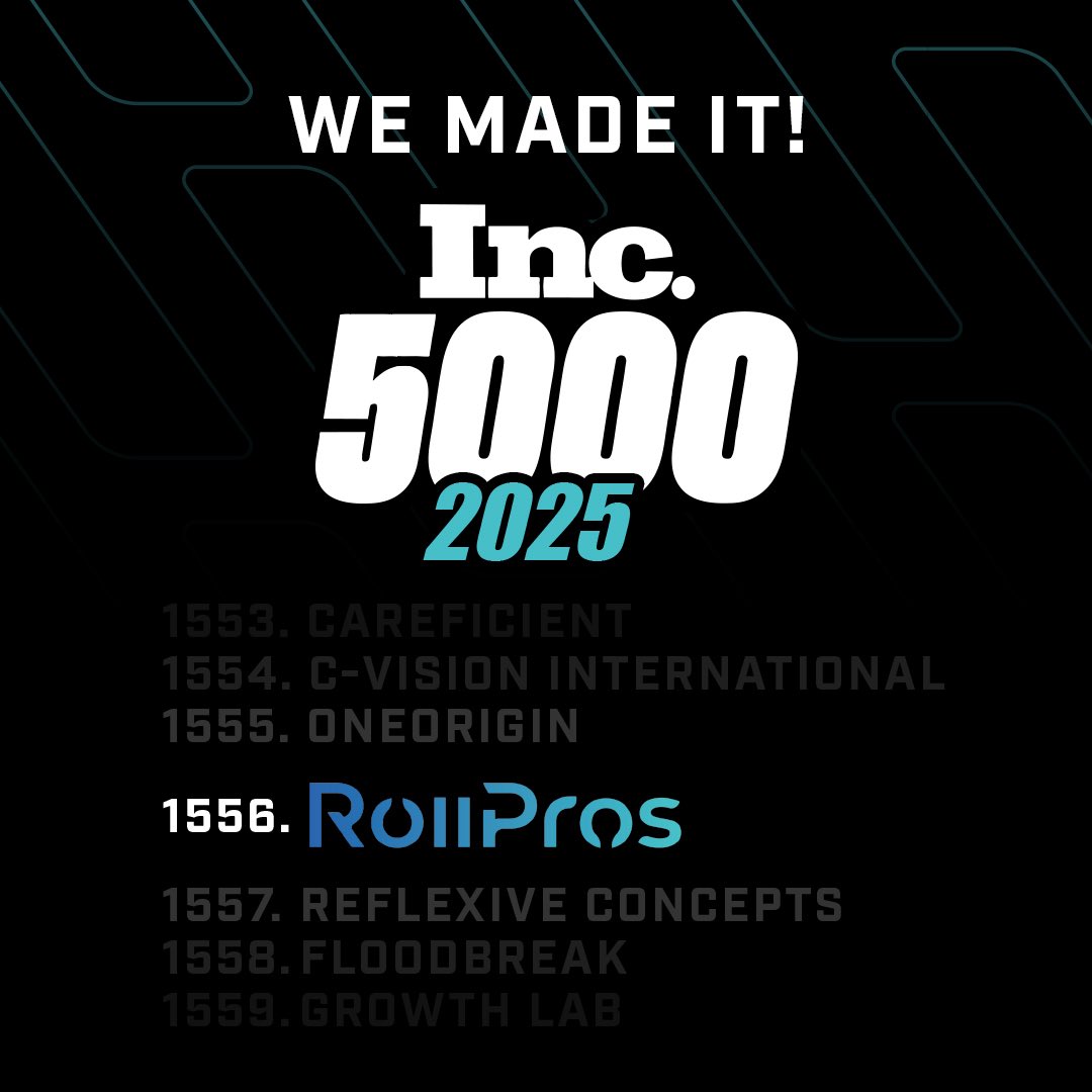 Big news!! RollPros has been ranked number 1556 on the 2025 Inc. 5000 list of the fastest-growing private companies in America.

rollpros.com/blogs/news/rol…