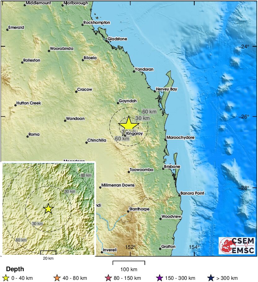 LastQuake's tweet image. 🔔#Earthquake M5.5 occurred 30 km N of #Kingaroy (#Australia) 10 min ago (local time 09:49:28). More info at:
📱m.emsc.eu/#app
🌐m.emsc.eu/?id=1849005
🖥emsc-csem.org/Earthquake_inf…