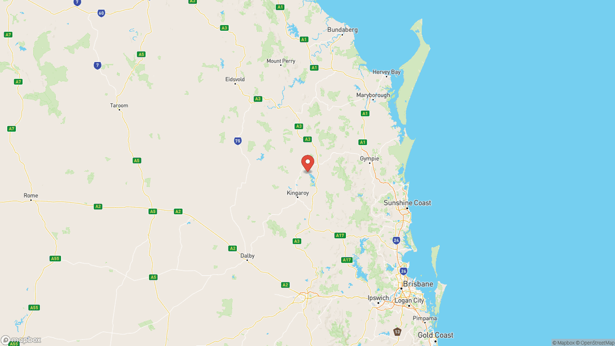 QuakeAlerts's tweet image. A magnitude 5.5 earthquake took place 30km NNW of Kingaroy, Australia at 23:49 UTC (10 minutes ago). The depth was 10km and was reported by EMSC. #earthquake #earthquakes #Kingaroy #Australia