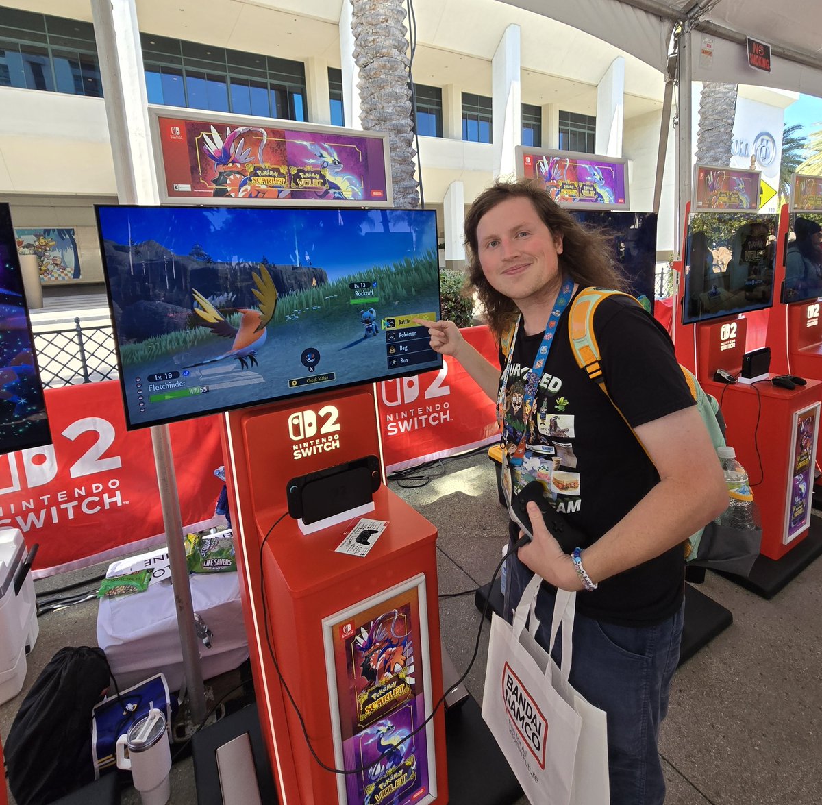 TheAbsol's tweet photo. SHINY ROCKRUFF on the Scarlet Violet Switch 2 demo setups outside of Worlds!!!! Full odds too!!! https://t.co/kMwStzdV7k
