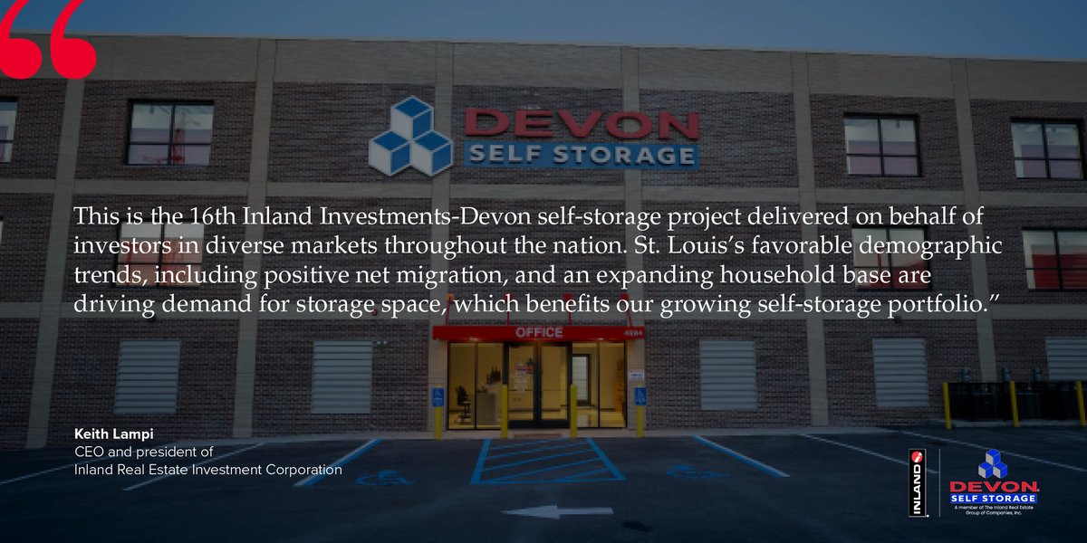 Inland Investments' CEO &amp; President Keith Lampi shares insight into Inland's latest self-storage redevelopment with Devon Self Storage: a 797-unit Class A facility in St. Louis. <a href="/IREI_Inc/">IREI</a> has more details: tinyurl.com/4d9fbhz9