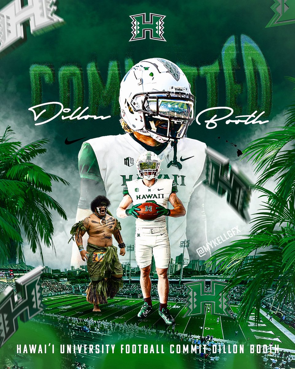 3⭐️ Dillon Booth “DB” (@d_booth2) on Twitter photo I am excited to announce that I have committed to the University of Hawaii!! I want to express my deepest gratitude to all my coaches, friends, and family who have consistently believed in me and supported me throughout my journey.
#BRADDAHHOOD🟢⚫️ #AGTG <a href="/HawaiiFootball/">Hawaii Football</a> I am excited to announce that I have committed to the University of Hawaii!! I want to express my deepest gratitude to all my coaches, friends, and family who have consistently believed in me and supported me throughout my journey.
#BRADDAHHOOD🟢⚫️ #AGTG <a href="/HawaiiFootball/">Hawaii Football</a>