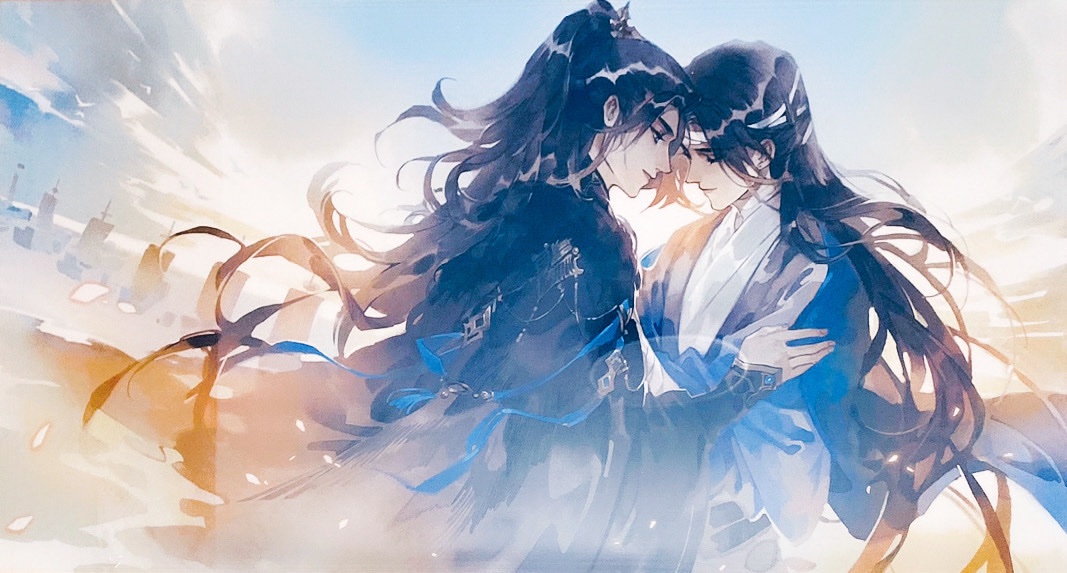 shapolanq's tweet photo. I love how often changgu are depicted touching foreheads… like they’re Just breathing the same air? a small pocket of peace for the two of them in the midst of chaos or crowds. isn’t even about romance as much as comfort or even security? https://t.co/EqrKLGJv9B