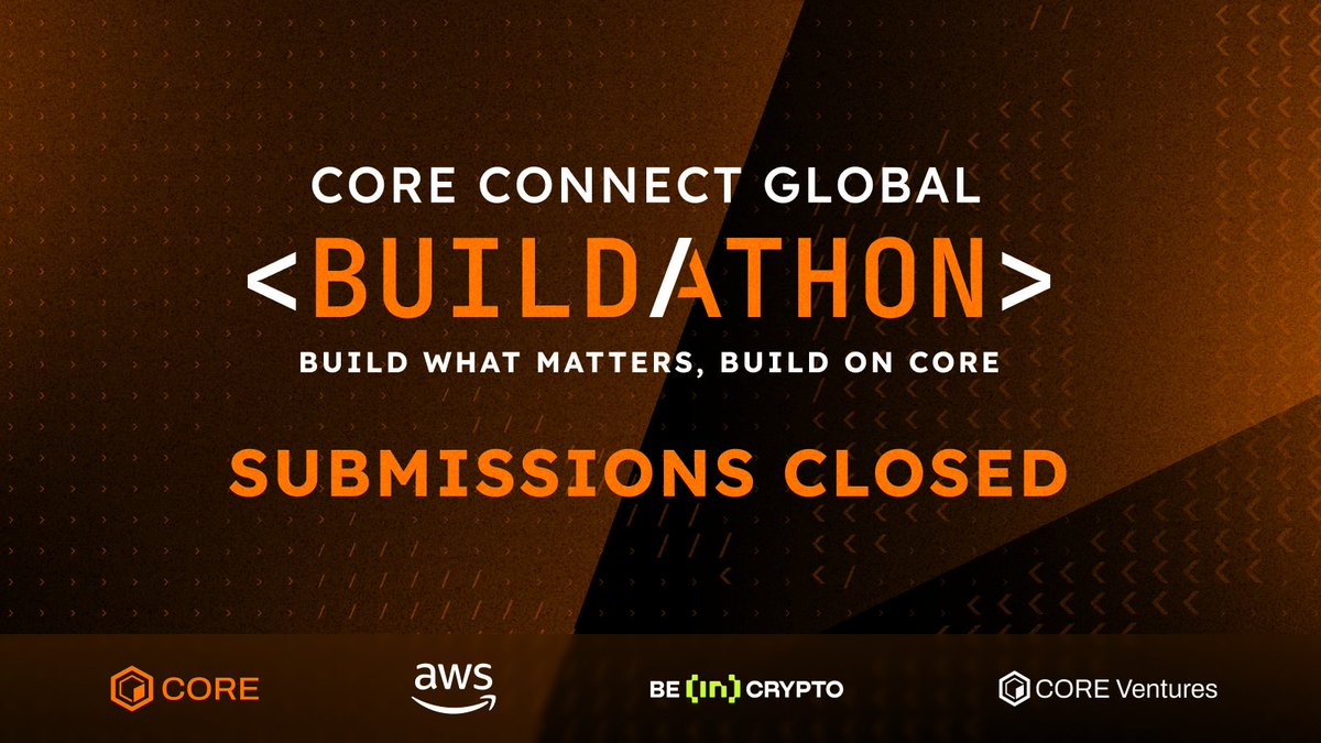 Core Builders (@corechain_devs) on Twitter photo 🚨 Submissions Closed!
The Core Connect Global Buildathon has officially wrapped with 211 submissions from builders worldwide. 🌍🔥
Huge thanks to everyone who chose to build on <a href="/Coredao_Org/">Core DAO 🔶</a>! 🏗️🔶
Judging begins now, semi-finalists to be announced soon. 🏆 🚨 Submissions Closed!
The Core Connect Global Buildathon has officially wrapped with 211 submissions from builders worldwide. 🌍🔥
Huge thanks to everyone who chose to build on <a href="/Coredao_Org/">Core DAO 🔶</a>! 🏗️🔶
Judging begins now, semi-finalists to be announced soon. 🏆