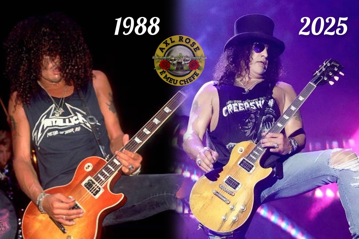 Nightrainloaded's tweet photo. 🅂🄻🄰🅂🄷 🎩🎸 1988 & 2025 🤘🖤 #slash #slashfans #gunsnroses #gnfnr #gnr https://t.co/0jGODk24Dy