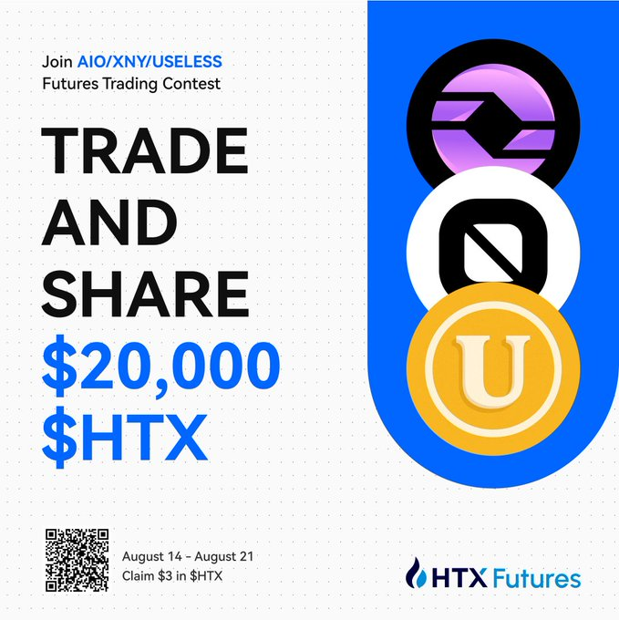 HTX_Global's tweet photo. 🔥Join AIO XNY &amp; USELESS Futures Contest!  

Trade &amp; Share $20,000 HTX! 
Ends August 21st!  

@codatta_io 
@theuselesscoin

Join Here 👉 https://t.co/clVXYowqoA https://t.co/7iI6DqtHAa