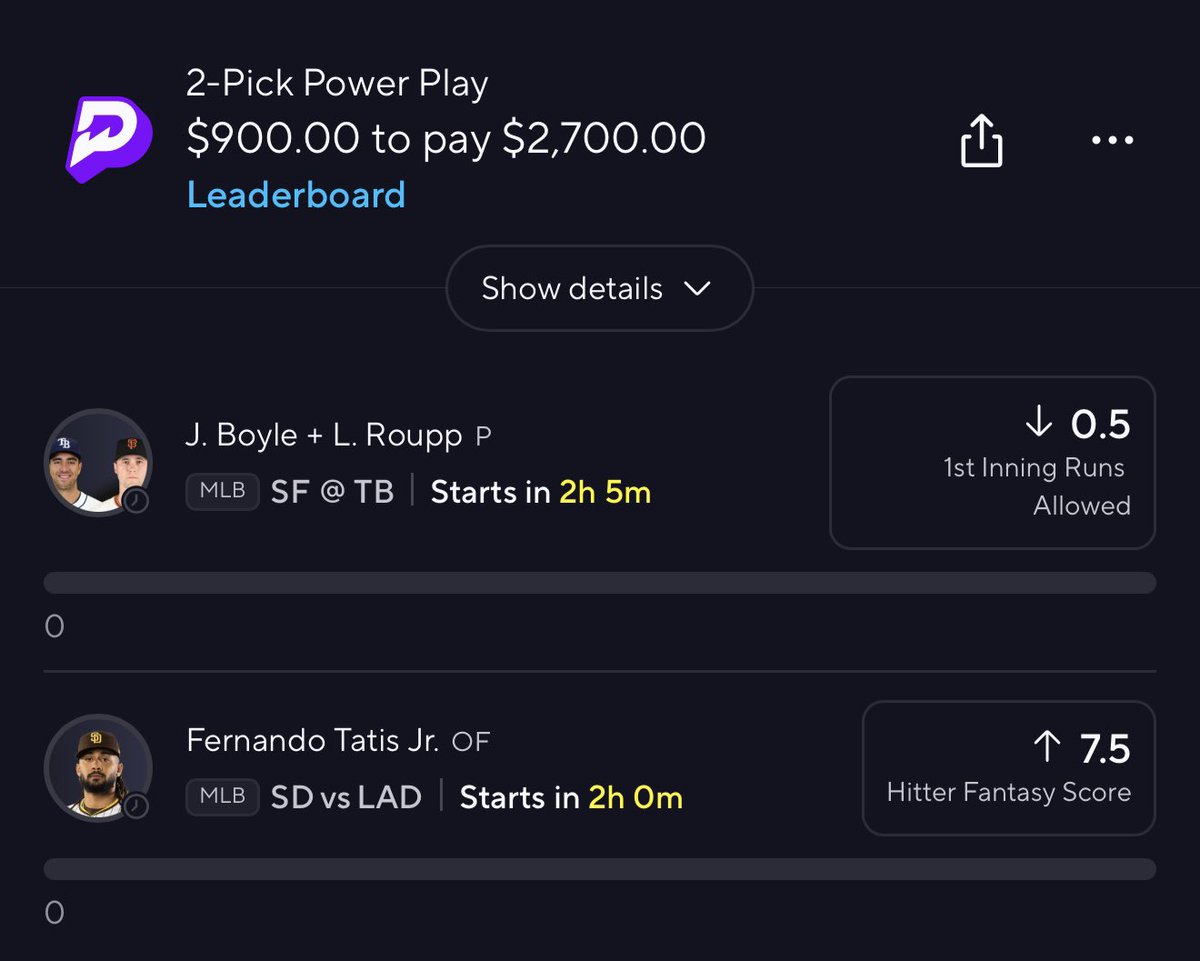 MLB Mega Nuke 🥱🤫🤫

9U❤️❤️

If this play misses I’ll give someone who likes $200