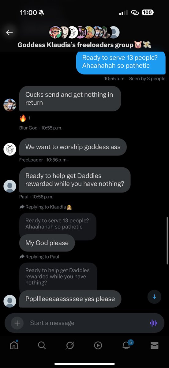MissKlaudiax's tweet photo. “ a freeloader group chat is crazy but it sounds amazing “ - said the cuck who was begging me to be added &amp; drained and spent €480 in 30 mins ahaha while 13 daddies got to enjoy videos of my fat ass. https://t.co/GJ4NG6eQ0r