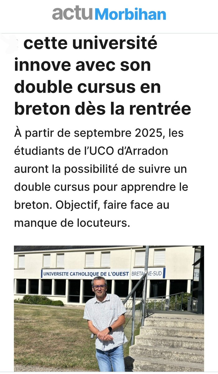 E-barzh ar skol-veur prevez-mañ e 'heller heuliañ studioù nevez e Brezhoneg. 
#Brezhoneg #Breizh #Morbihan #SkolVeur
actu.fr/bretagne/arrad…