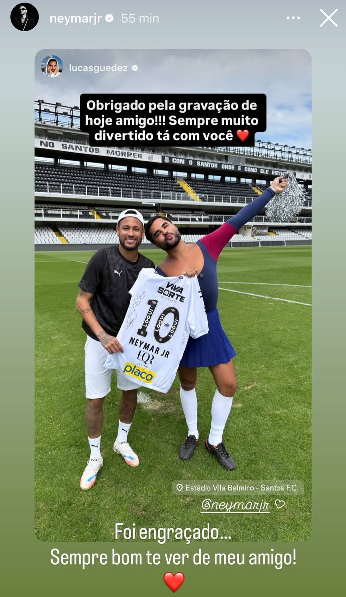Neymar e Lu Guedes gravando pro Sabadou 🤍, image size:697x1200