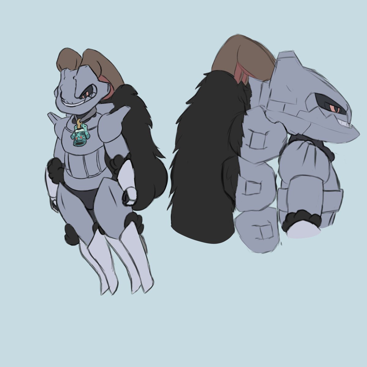 NotSirForWork's tweet image. Armored lopunny, already glued to the concept of turning more to armor