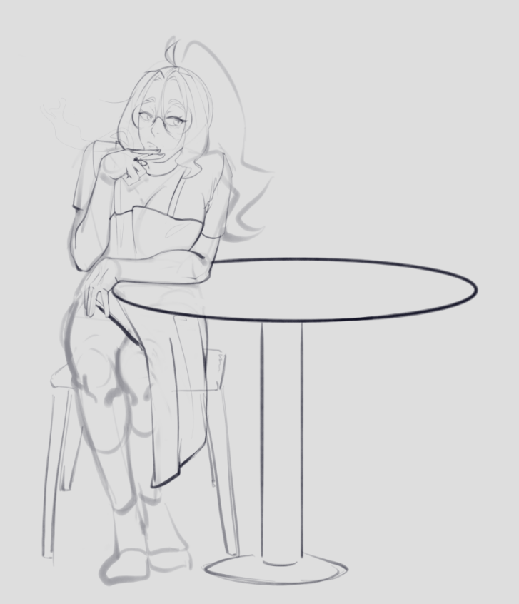 Artik and Rei are on break. She doesn't smoke, but she drew a cigarette for the entourage.

Artik and Rei are on break. She doesn't smoke, but she drew a cigarette for the entourage.