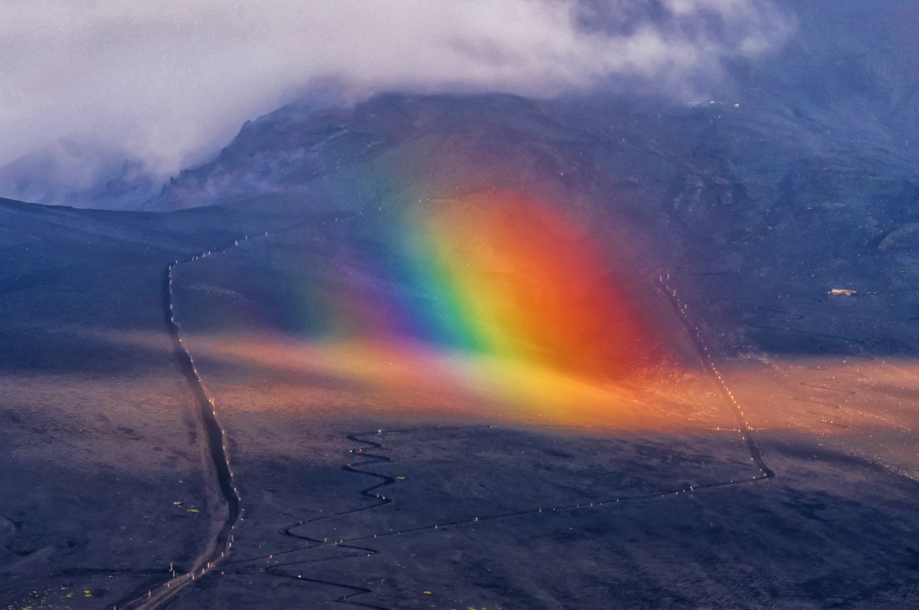 富士山登山道に出現した虹です！