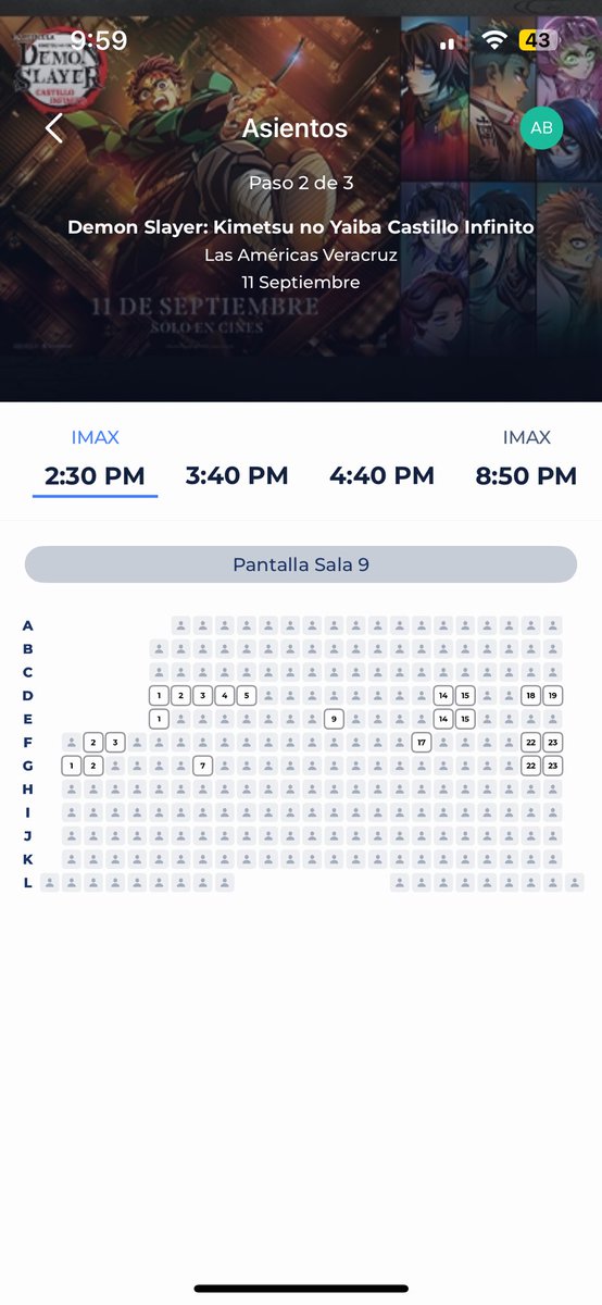reckjah's tweet photo. @Cinepolis @Profeco tengo una queja compré mis boletos en la mañana para kimetsu en IMAX y revisando nuevamente veo que ahora la función marca que es regular pero igual me hicieron el cobro de la función IMAX, igual sale que hay un cobro por servicio. https://t.co/aUdhVGE2xm