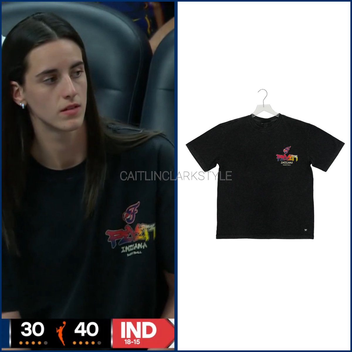 caitlinclarksty's tweet photo. August 15, 2025: @CaitlinClark22 at Fever vs Mystics | Indianapolis, IN | wearing @FeverTeamStore #WildCollective Indiana Fever Jersey Knit T-Shirt. Shop: $55 https://t.co/Fz2xdjxwxk
Caitlin in a Wild Collective Fever basketball tee with colorful, graffiti-style lettering! https://t.co/ZoqXe09ChK