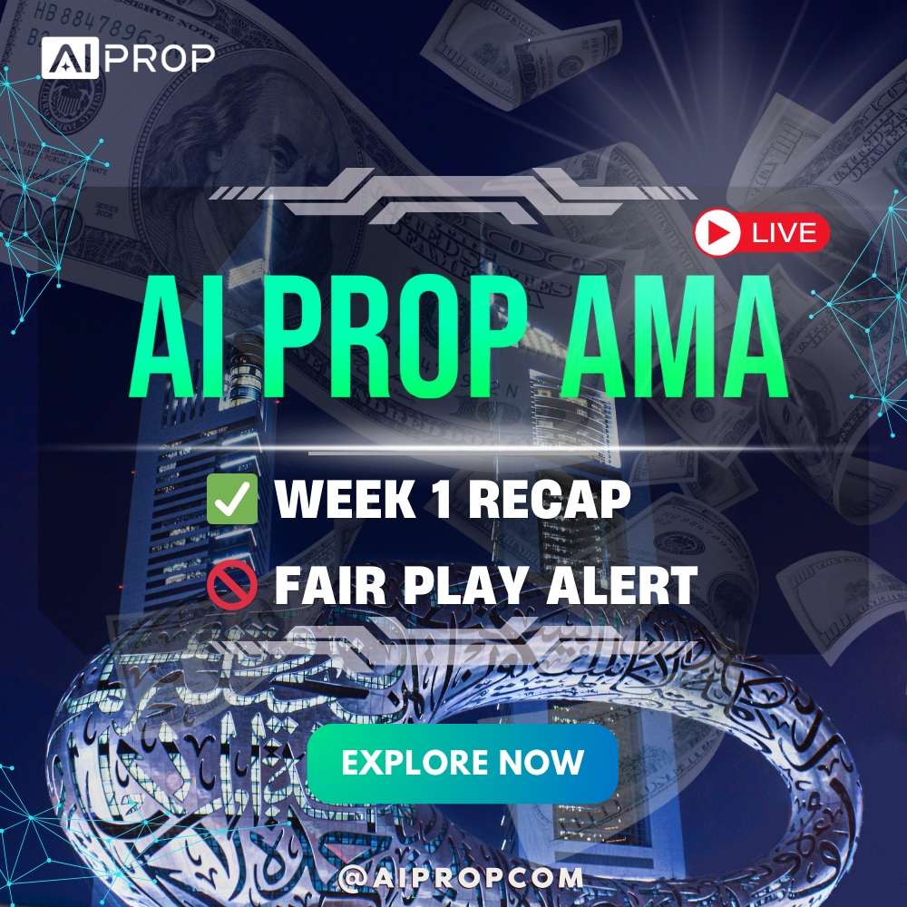 AipropCom's tweet image. 🎤 AI Prop AMA - Week 1 Recap &amp;amp; Fair Play Alert

📅 Tue, Aug 19 | To Be Updated

⚡ Highlights: Week 1 recap, cheating warning, fair play tips.

🔥 Guest: Eddy Hoffman - AI Prop Expert

🚀 Stay sharp, win big.

#AIProp #AIPropDubai2025 #BinanceLiveAMA  #FreeToEarn #DubaiContest