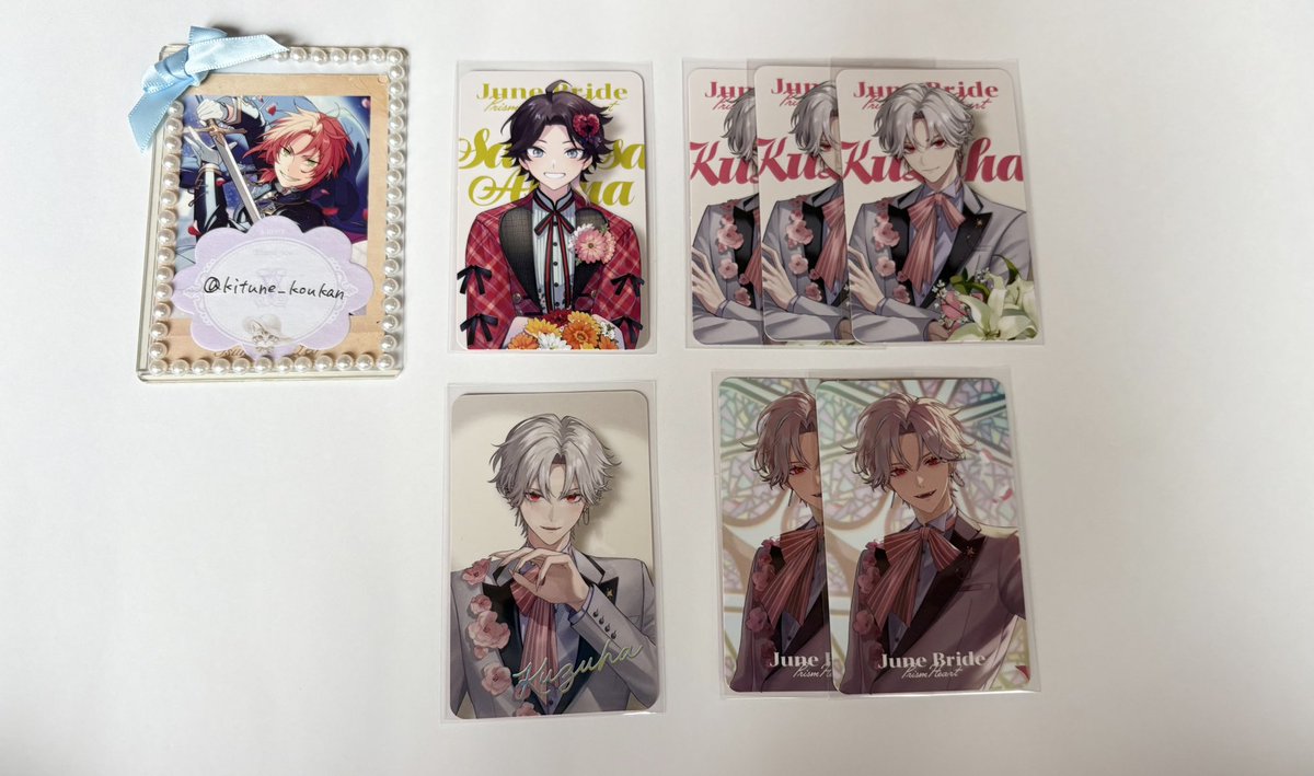 kitune_koukan's tweet photo. 《交換》にじさんじ Prism Heart June Brideジューンブライド ジュンブラ 缶バッジ ランダムフォト風カード Aグループ 

譲→画像参考

求→画像参考

郵送のみ
同種での交換優先
お気軽にお声掛け下さい！ https://t.co/hhRbyimC0C