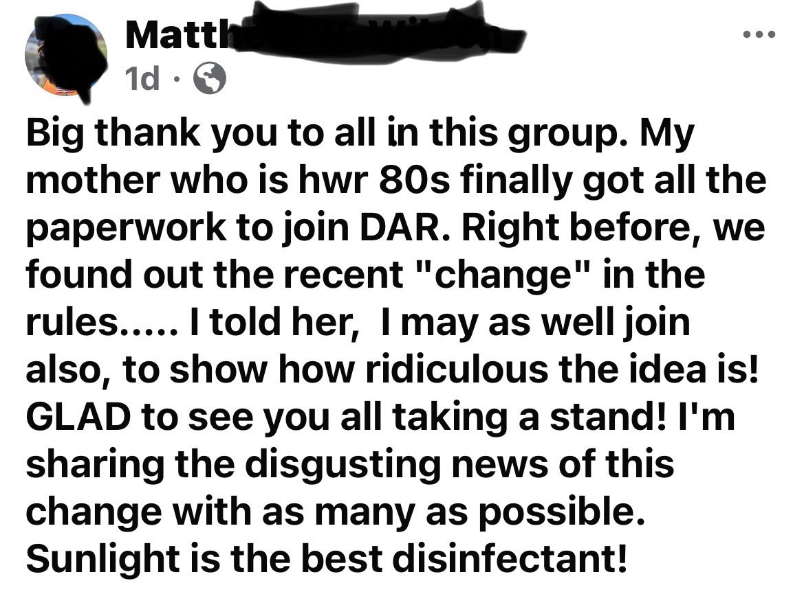 GortofEarth's tweet photo. @TodaysDAR  fb group Daughters Advocating for Restoration #bylaws #truth leadership is allowing trans women with altered Birth Certificates into group claiming no profit status - that they have no choice - that’s FALSE #chaper #regent https://t.co/UEM9j7Fgia