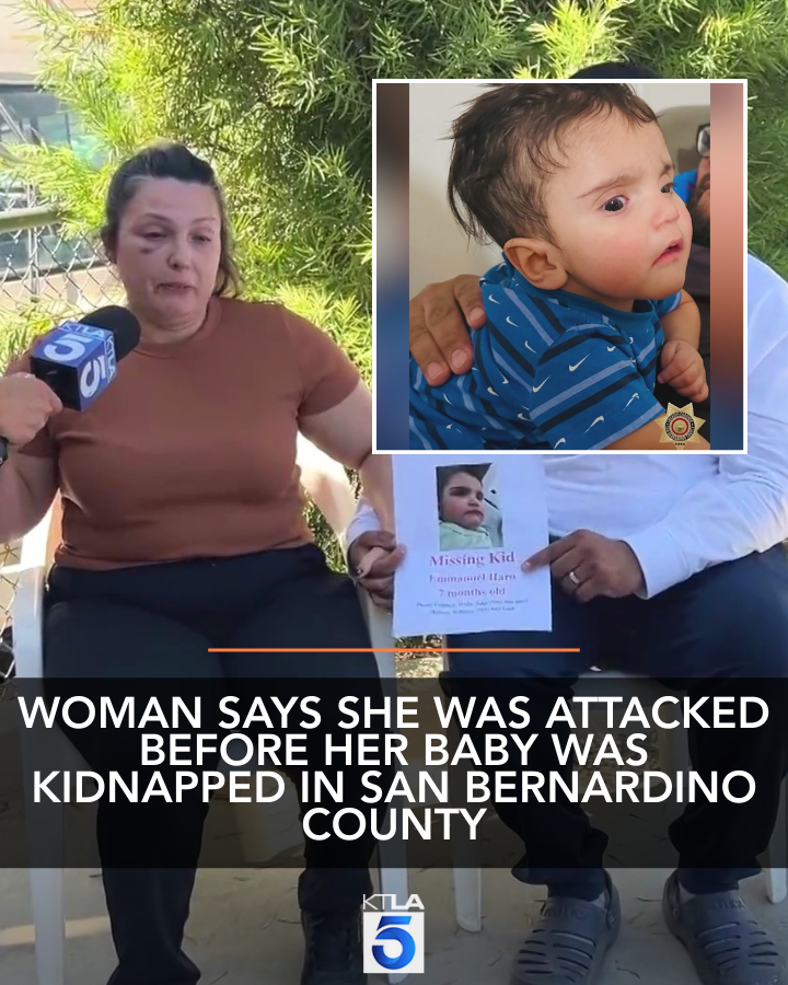 KTLA's tweet photo. A couple is pleading for the public’s help after they say their 7-month-old baby was kidnapped in Yucaipa. 
Details: https://t.co/hhGFpO8GUw https://t.co/QSgyy5NmC9