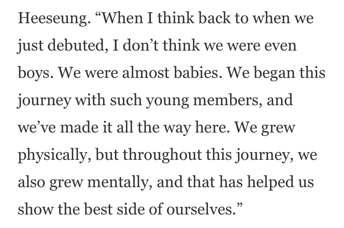 evanndeer's tweet image. 🐹 : “when i think back to when we just debuted, i don’t think we were even boys. We were almost babies..” 

😭😭💗