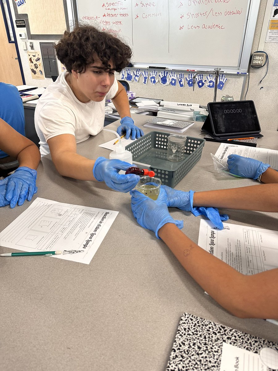1st week of 8th grade science done! Students are practicing their scientific questioning skills and building class culture with a lava lamp lab! #BurtonExperience #STEM