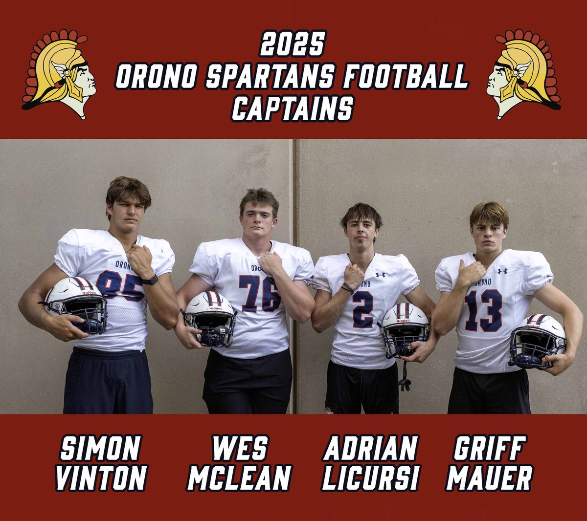 Frank Landis (@frank_landis) on Twitter photo Congratulations to the Orono football team's new captains.
<a href="/OronoSpartans/">Orono Spartans</a> <a href="/spartan_speaks/">The Spartan Speaks</a> <a href="/OronoCoach_Joe/">Joe McPherson</a> <a href="/OronoFootball/">Orono Football</a> <a href="/LetsPlayFB_MN/">Let's Play Football</a> <a href="/PrepRedzoneMN/">Prep Redzone Minnesota</a> Congratulations to the Orono football team's new captains.
<a href="/OronoSpartans/">Orono Spartans</a> <a href="/spartan_speaks/">The Spartan Speaks</a> <a href="/OronoCoach_Joe/">Joe McPherson</a> <a href="/OronoFootball/">Orono Football</a> <a href="/LetsPlayFB_MN/">Let's Play Football</a> <a href="/PrepRedzoneMN/">Prep Redzone Minnesota</a>