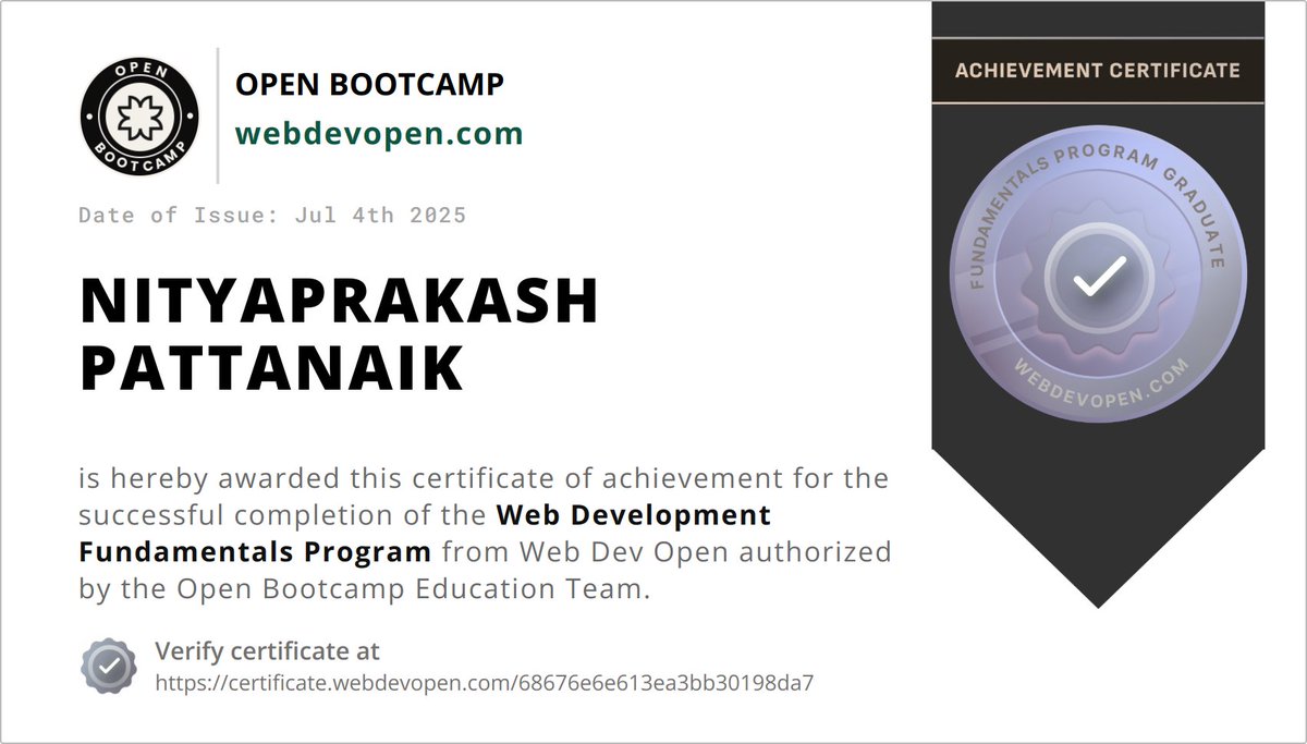 pNityaprakash's tweet image. Just shared my #OpenBootcamp journey on LinkedIn!

Mastered #Git, #GitHub, &amp;amp; #JavaScript, connected with peers, and leveled up my #WebDevelopment skills!

Check it out &amp;amp; share your #Coding story!
[linkedin.com/posts/nitya-pr…]

#TechIntern #LearningJourney #letsconnect #fypシ