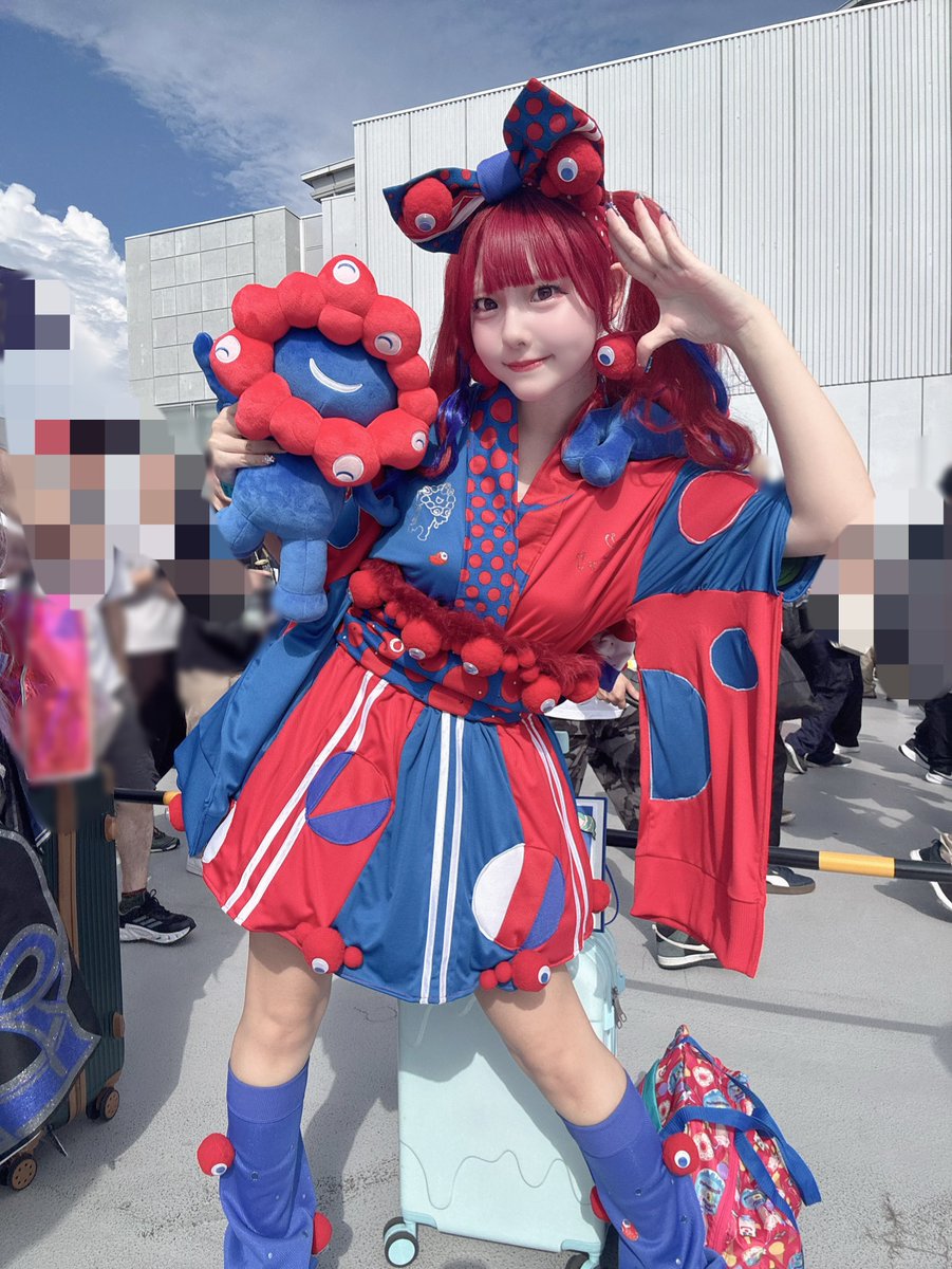 ミャクミャク コスプレ衣装 忘年会　余興　お値下げ対応します コスプレ衣装】ミャクミャク様【忘年会におすすめ】一部自作 - メルカリ
