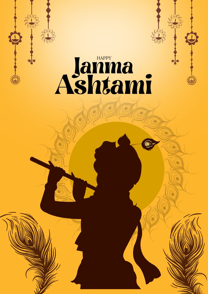 ✨🌸 Wishing you and your family a very Happy Janmashtami! 🌸✨
May Lord Krishna fill your life with love, joy, and prosperity. 🙏💛 #Janmashtami