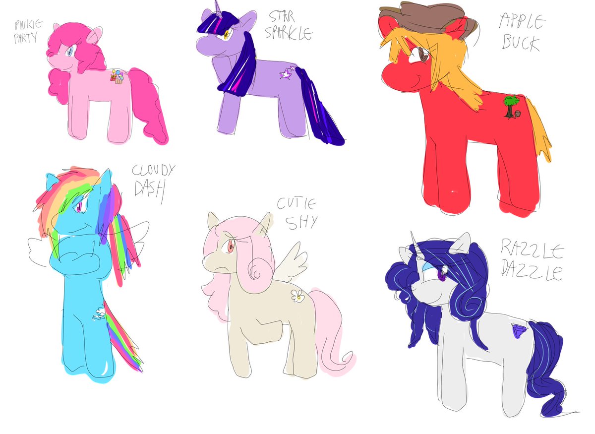 My little pony characters from memory