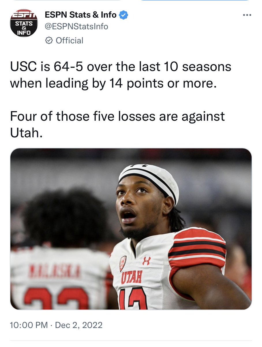 Ponch_Erello (@tongan_ponch) on Twitter photo When <a href="/Utah_Football/">Utah Football</a> beat <a href="/uscfootball/">USC Trojans Football</a> on Dec 2, 2022 in the <a href="/pac12/">Pac-12 Conference</a> Championship game in Las Vegas. #Throwback When <a href="/Utah_Football/">Utah Football</a> beat <a href="/uscfootball/">USC Trojans Football</a> on Dec 2, 2022 in the <a href="/pac12/">Pac-12 Conference</a> Championship game in Las Vegas. #Throwback