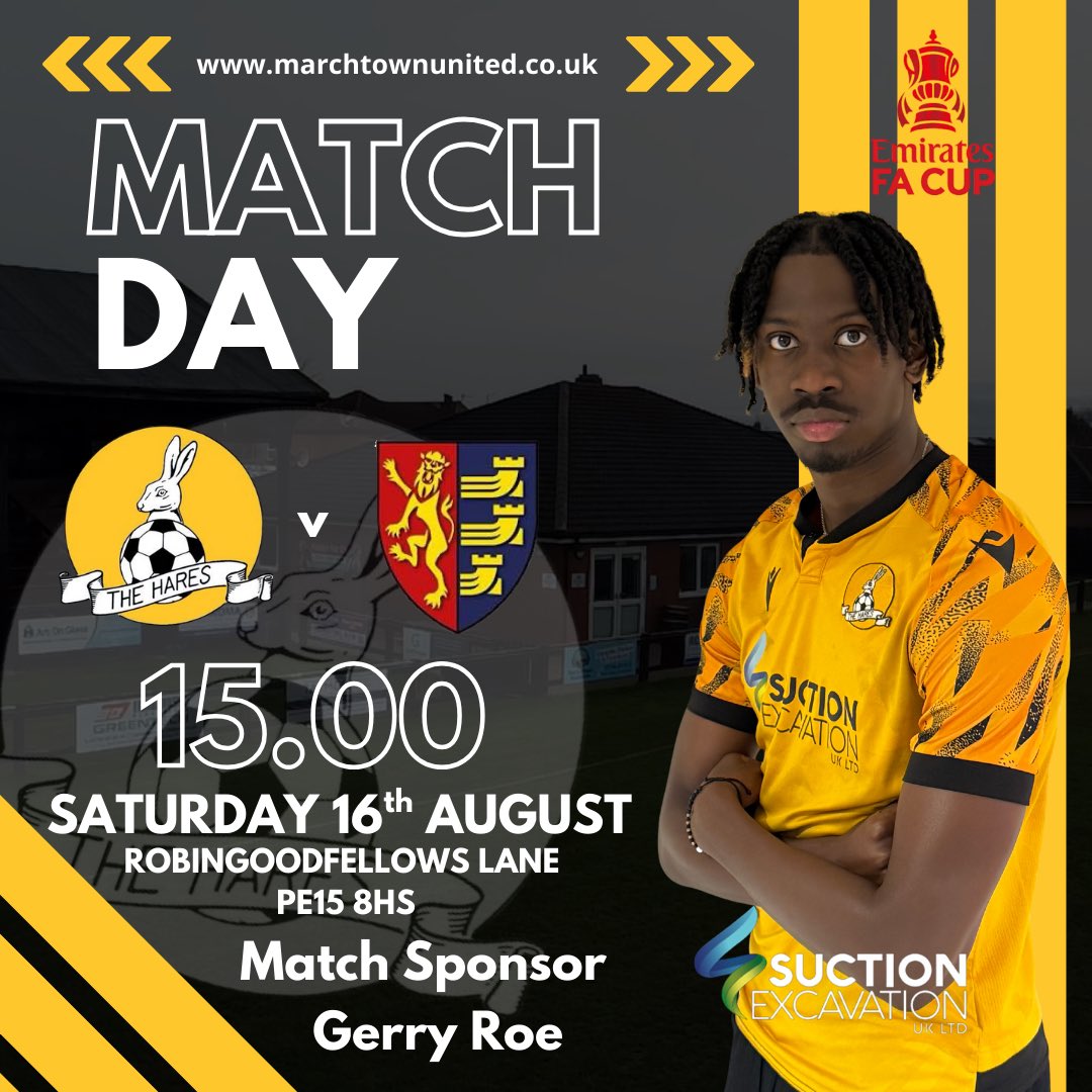 ⚽️🔶🔶⚽️ MATCH DAY 7 ⚽️🔶🔶⚽️
Today we welcome <a href="/_IWFC/">Ipswich Wanderers FC</a> to RGF Lane in the 25/26 <a href="/EmiratesFACup/">Emirates FA Cup</a> 

Come on down and show your support to the Lads. 

🏆 <a href="/EmiratesFACup/">Emirates FA Cup</a> 
🆚 <a href="/_IWFC/">Ipswich Wanderers FC</a> 
🗓 16th August 
⏰ 15.00
🏟 RGF Lane
💷 Adults £8 cons £5
🔴 SEASON TICKETS NOT VALID 🔴