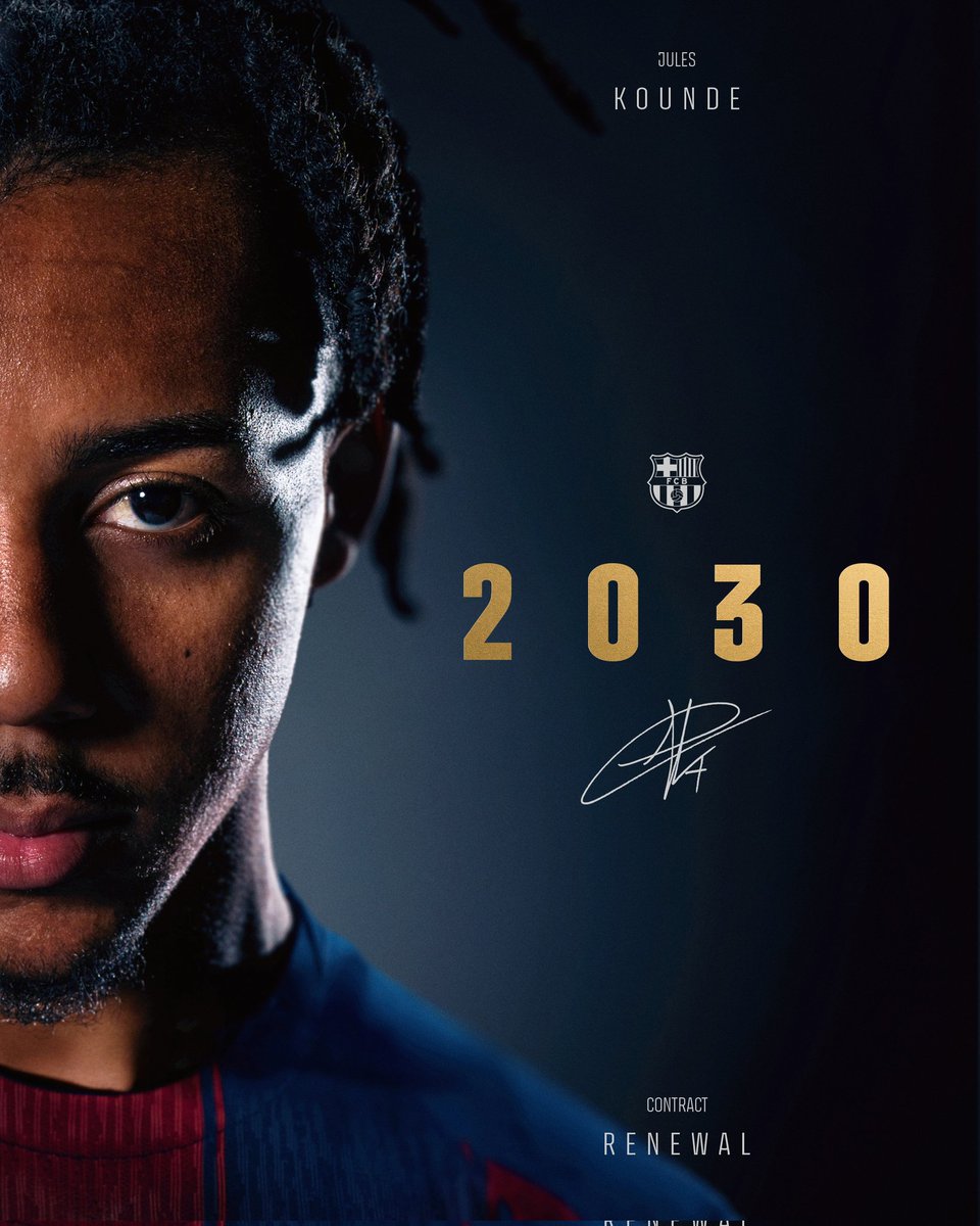 barcafans__indo's tweet photo. RESMI : Jules Kounde memperpanjang kontraknya dengan FC Barcelona hingga 2030 💙❤️

#Kounde2030
#BarcelonaFans
#ForcaBarca
#ViscaBarca https://t.co/0nt1NanUoW