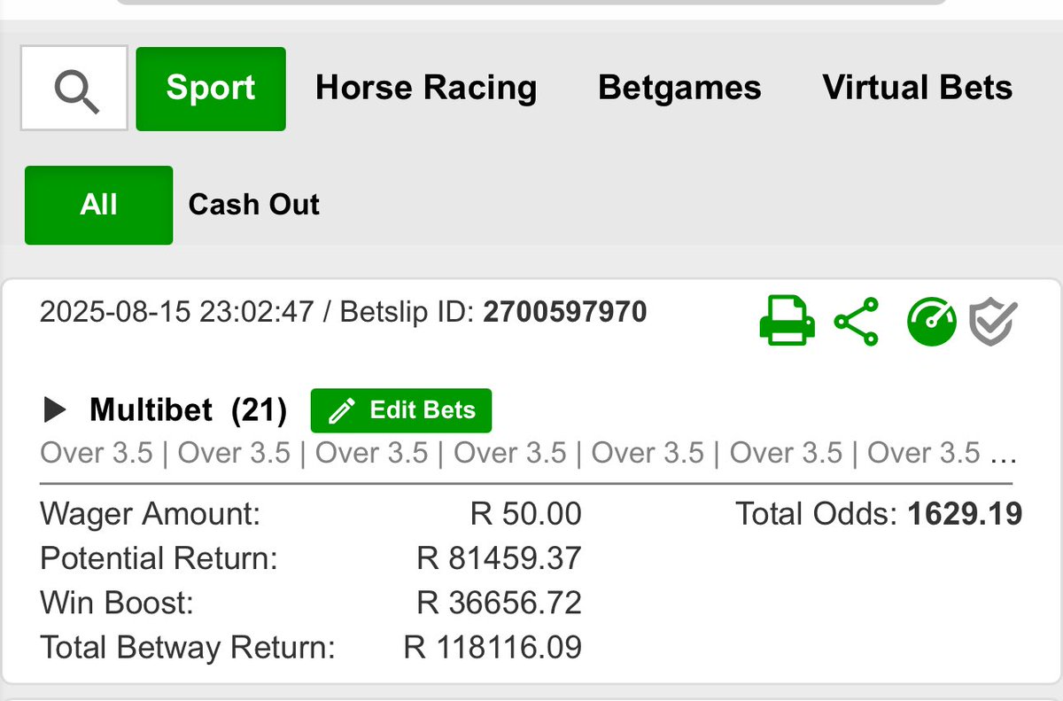 Ht over 3.5 corners 💣💣🔥🔥🔥

R100k Betway boom

Code; BWAE5A891