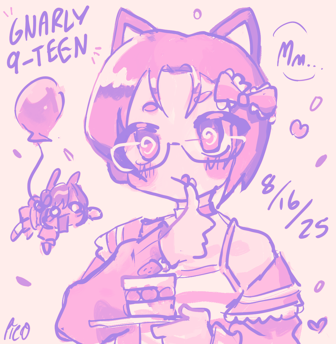 the day has come..................... quick late night sketch before i get swamped by my family..... yeeeeeyyyyy 🎈🍰