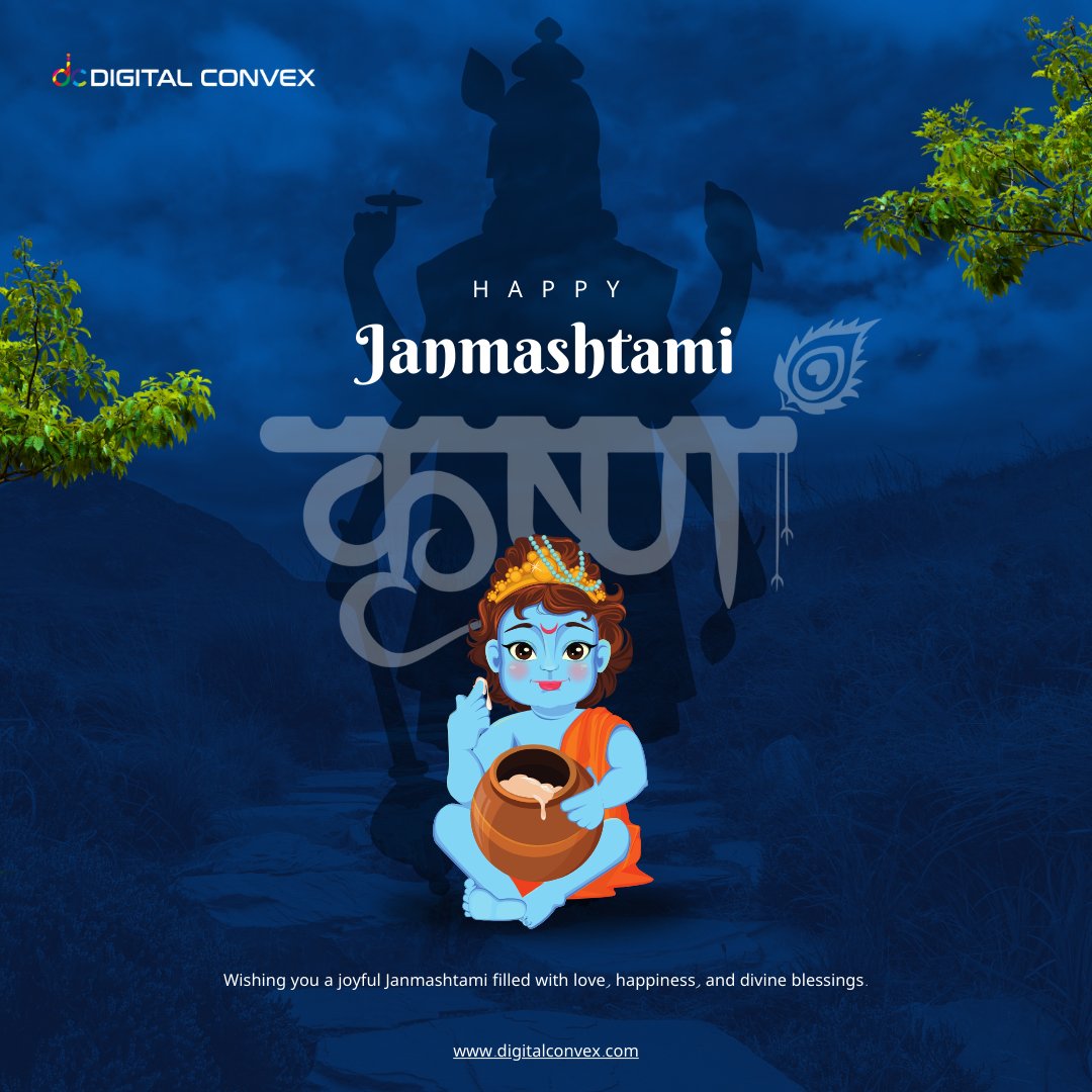 digital_convex's tweet image. On this sacred occasion, we celebrate the birth of Lord Krishna — a symbol of love, wisdom, and positivity. 🙏💛
May this #Janmashtami bring new beginnings, endless joy, and divine blessings to you and your loved ones.

Wishing you a blissful #HappyJanmashtami!