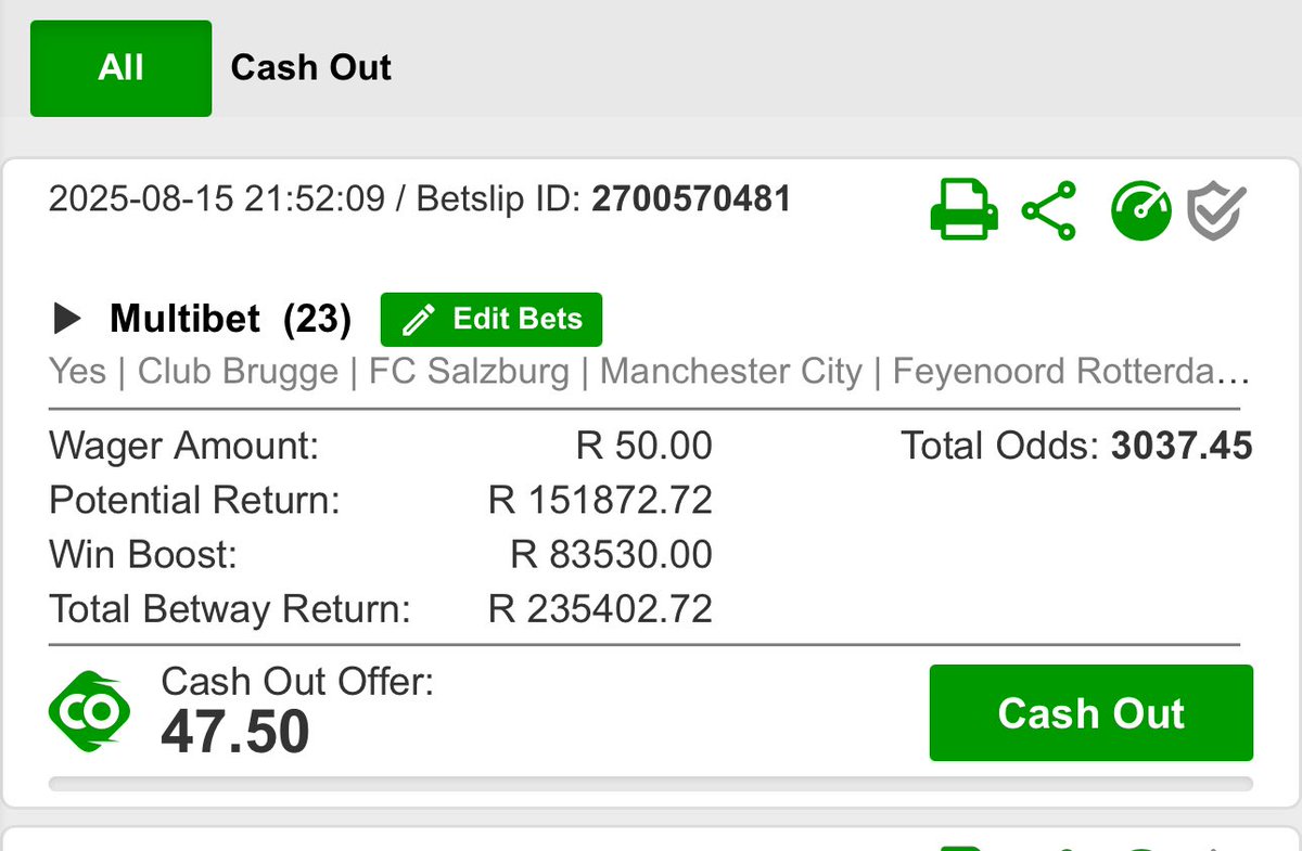 Walala wasala 🔥🔥💰💰💰🤞🤞

R200k Betway boom 

BWAE2E2C7

Retweet for others!