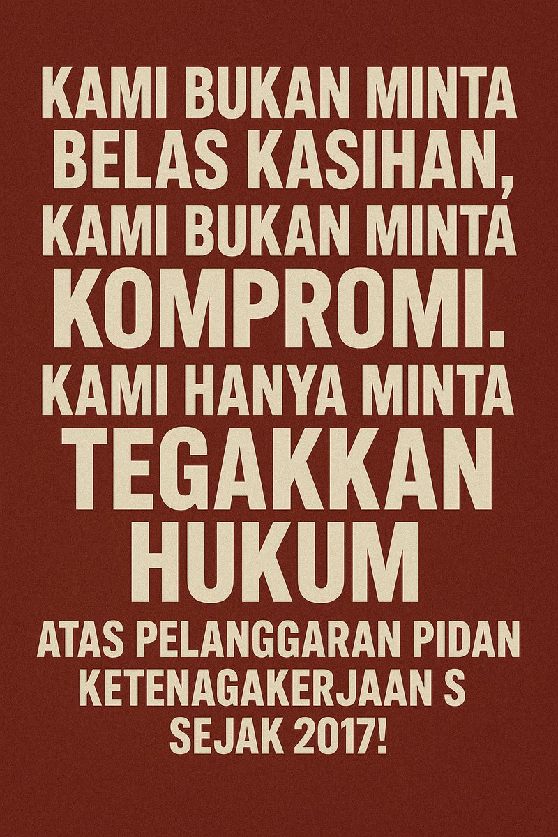 🇮🇩 DIRGAHAYU KE 80 RI🔥🔥🔥
"8 tahun kami buruh Freeport diperlakukan semena-mena. Kami bukan minta belas kasihan kami menuntut hukum ditegakkan! Jangan biarkan pelanggaran pidana ketenagakerjaan terus abu-abu. Negara ada atau tidak untuk rakyat kecil?"
#BuruhFreeport #PHK2017