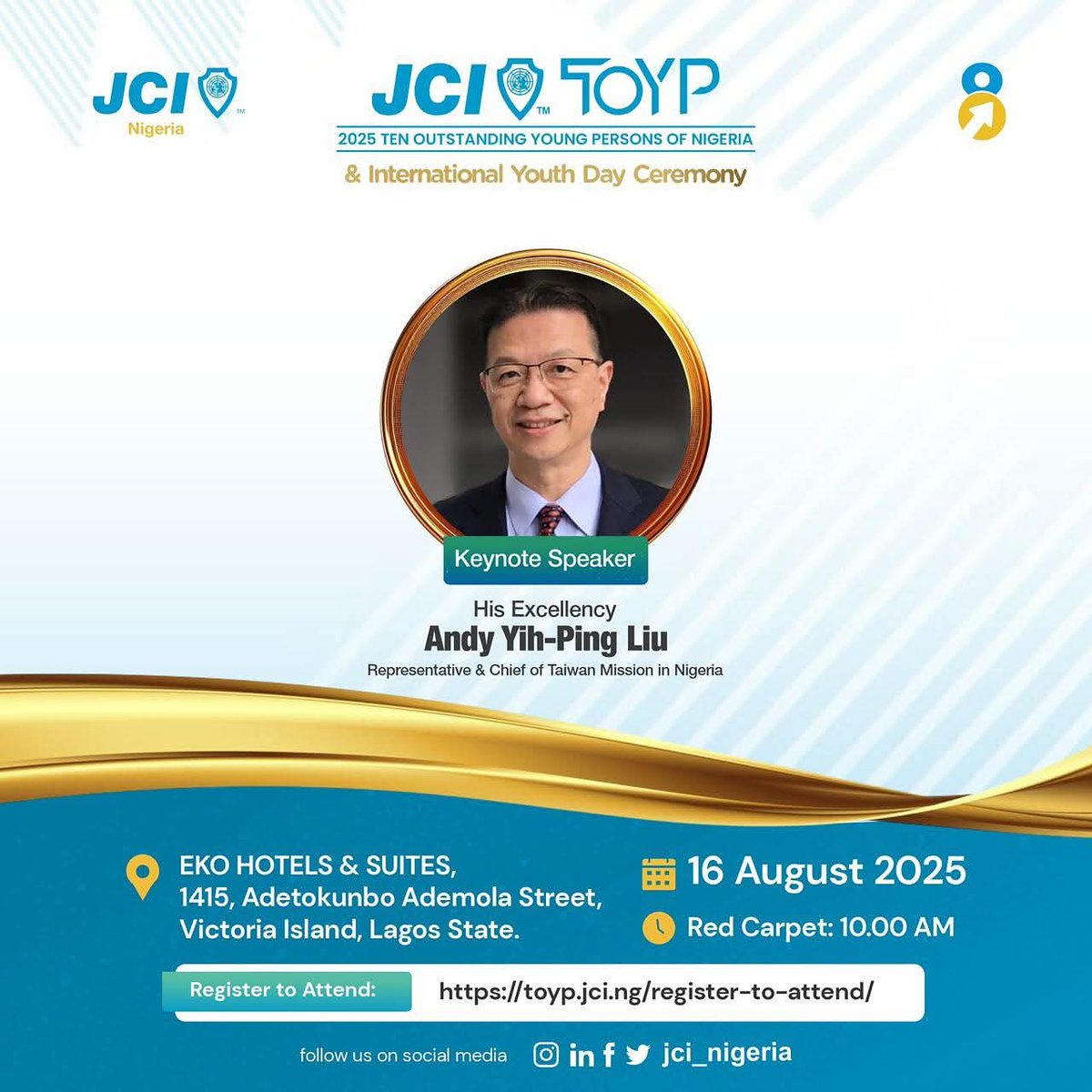 DeeWhyPumpy's tweet image. Get ready to be inspired by our Speakers, as we celebrate the 2025 JCI Ten Outstanding Young Persons of Nigeria and commemorate the International Youth Day on Saturday, August 16.
We cannot wait to see you.
Register via toyp.jci.ng/register-to-at…
#ELV8
#JCINigeria
#ELV8JCITOYP