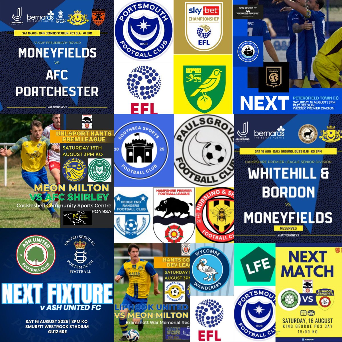 Pompey_Football's tweet image. ⚽️ Sat Matchday ⚽️
      #TimeToPlay

@Pompey (h) 12.30pm
@MONEYFIELDSFC (h)🏆
@BMRFC (h)
@usportsmouthfc (a)
@FCMeonMilton (h)
@southseasportfc (h) 2.0pm
#MoneysRes (a)
@fc_mob (h) 
@PaulsgroveFC (a)
#MeonMiltonRes (a)
@PompeyAcademy (a) 11.0am

#OneCity
#AllTheBest 👍