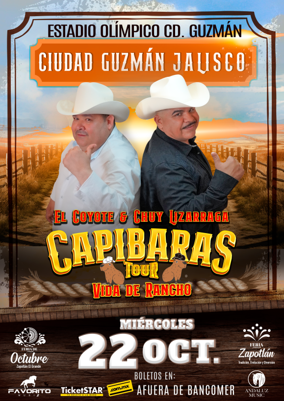 TicketstarMx's tweet photo. ¡YA A LA VENTA! #FeriaZapotlán2025 #ciudadguzmán
🟠 Capibaras Tour El Coyote y Jorge Medina
🔵 JUNTOS Jorge Medina y Josi Cuen
🎫 Compra tus boletos en https://t.co/8pskb04Ep6 y en punto de venta frente a BBVA. https://t.co/FU5vshr1R3