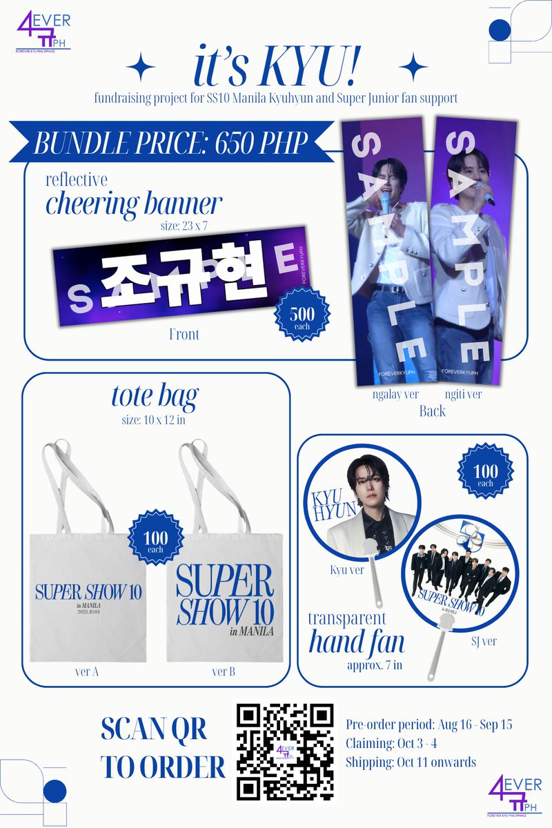 GUESS WHO'S BACK? 😆

𝓲𝓽'𝓼 𝓚𝓨𝓤!

We promised to keep cheering for CHO KYUHYUN, so here’s our proof 💙
Debuting our first ever cheering banner at SS10! We have other cheering goods too! GET YOURS NOW!
forms.gle/nUQ5mEESpo26Pe…

See poster for more details 😘
#SS10inManila