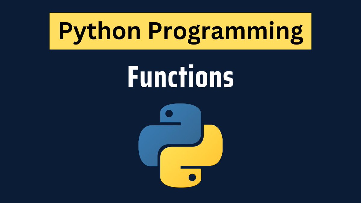 dw_amit's tweet image. Python Functions Tutorial - studyopedia.com/python3/functi…
Video Tutorial: youtu.be/BHMdRU_0XpE
#python #pythontutorial #studyopedia #pythonlearning